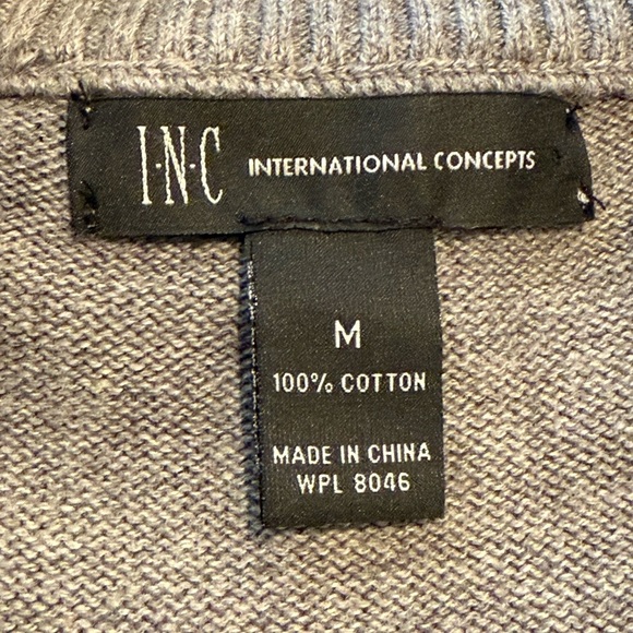 INC men Gray and Red Argyle Zip Up Sweater/size M - Picture 7 of 7